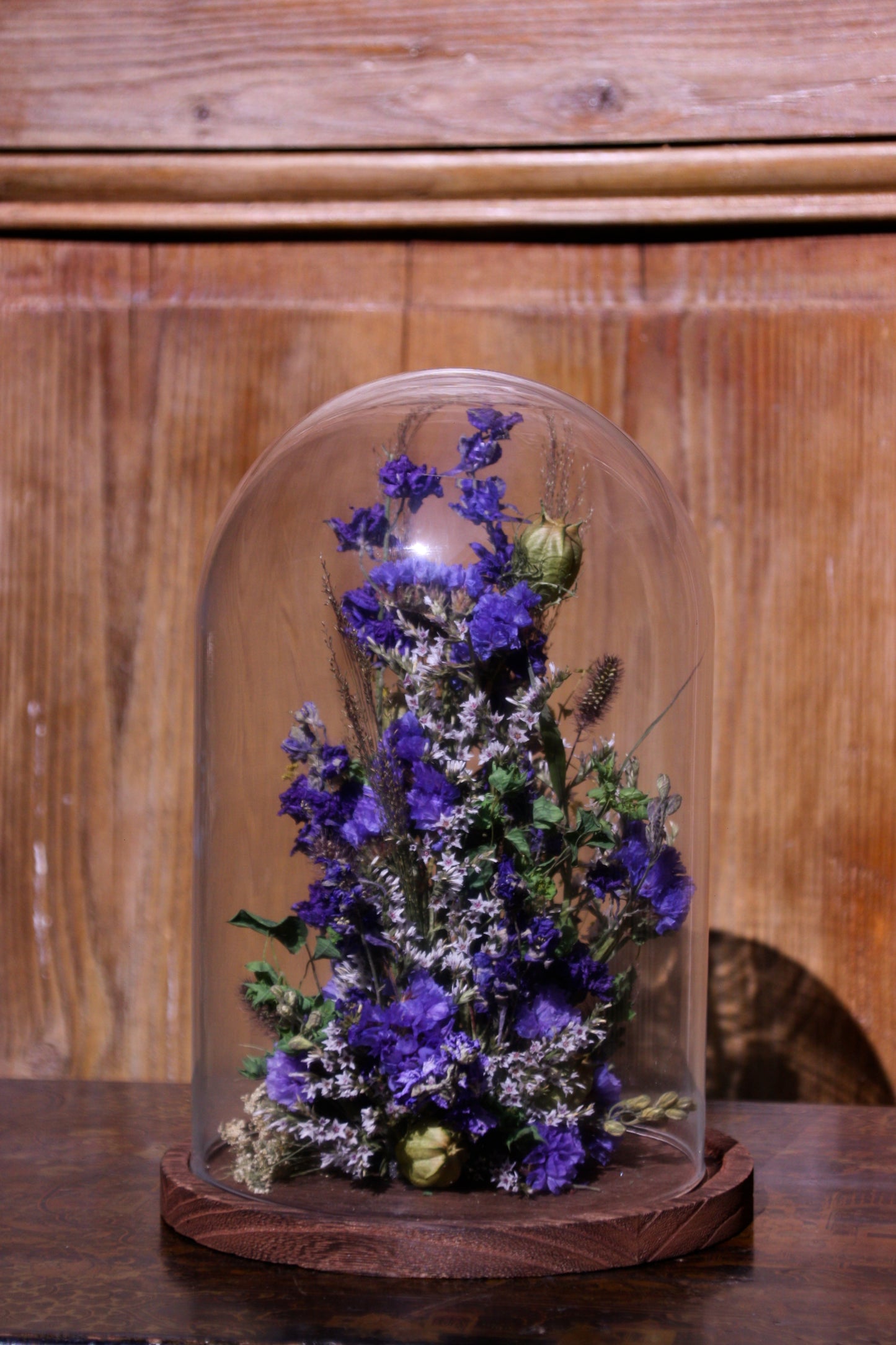 Cloche de fleurs séchées - Clarence à la mer