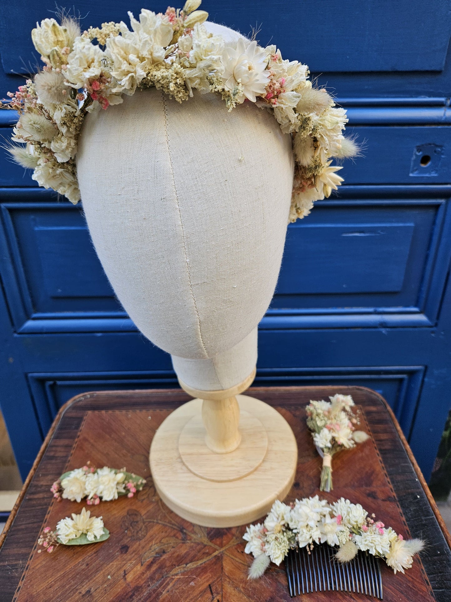 couronne de tête la champètre fleurs séchées