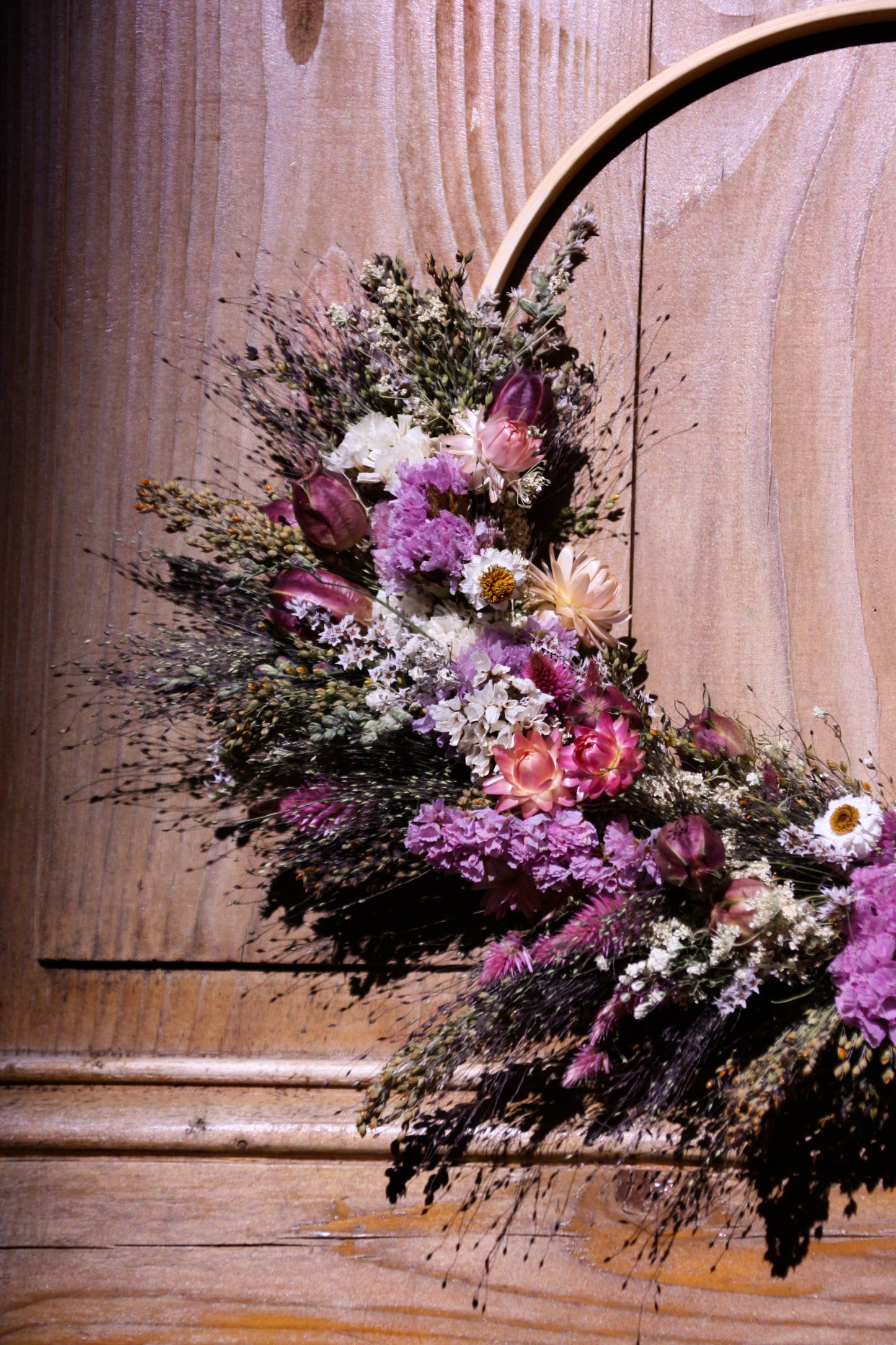 Couronne de fleurs séchées - Manon candide