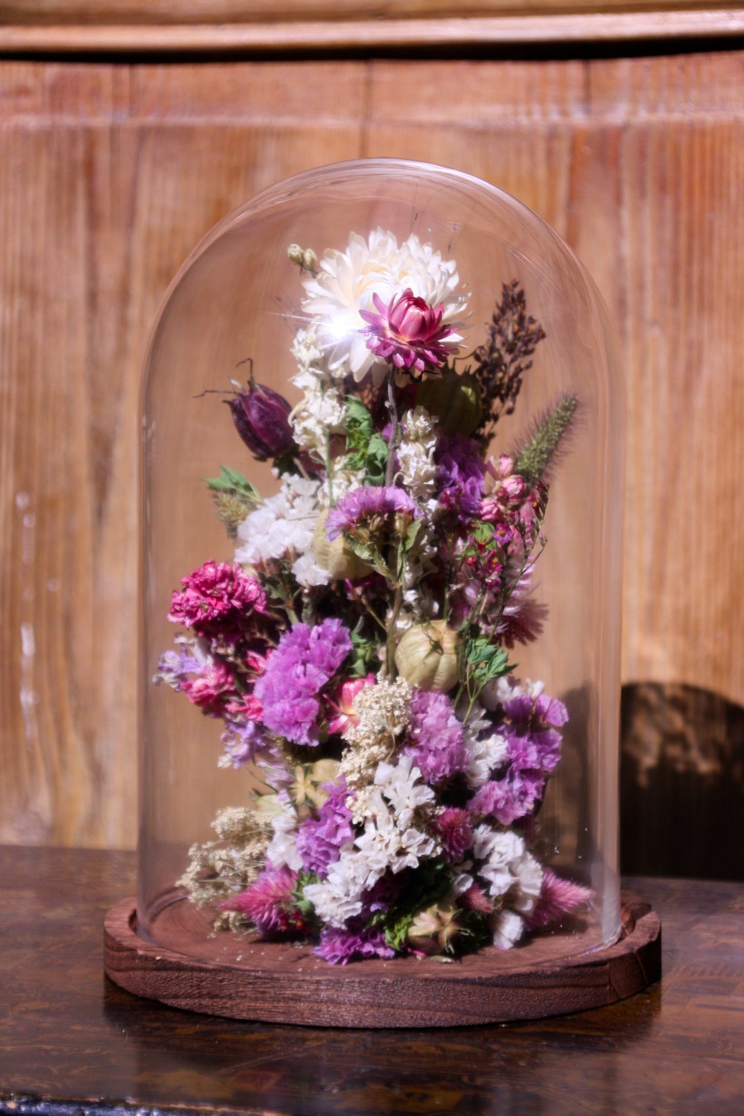 Cloche de fleurs séchées - Manon candide
