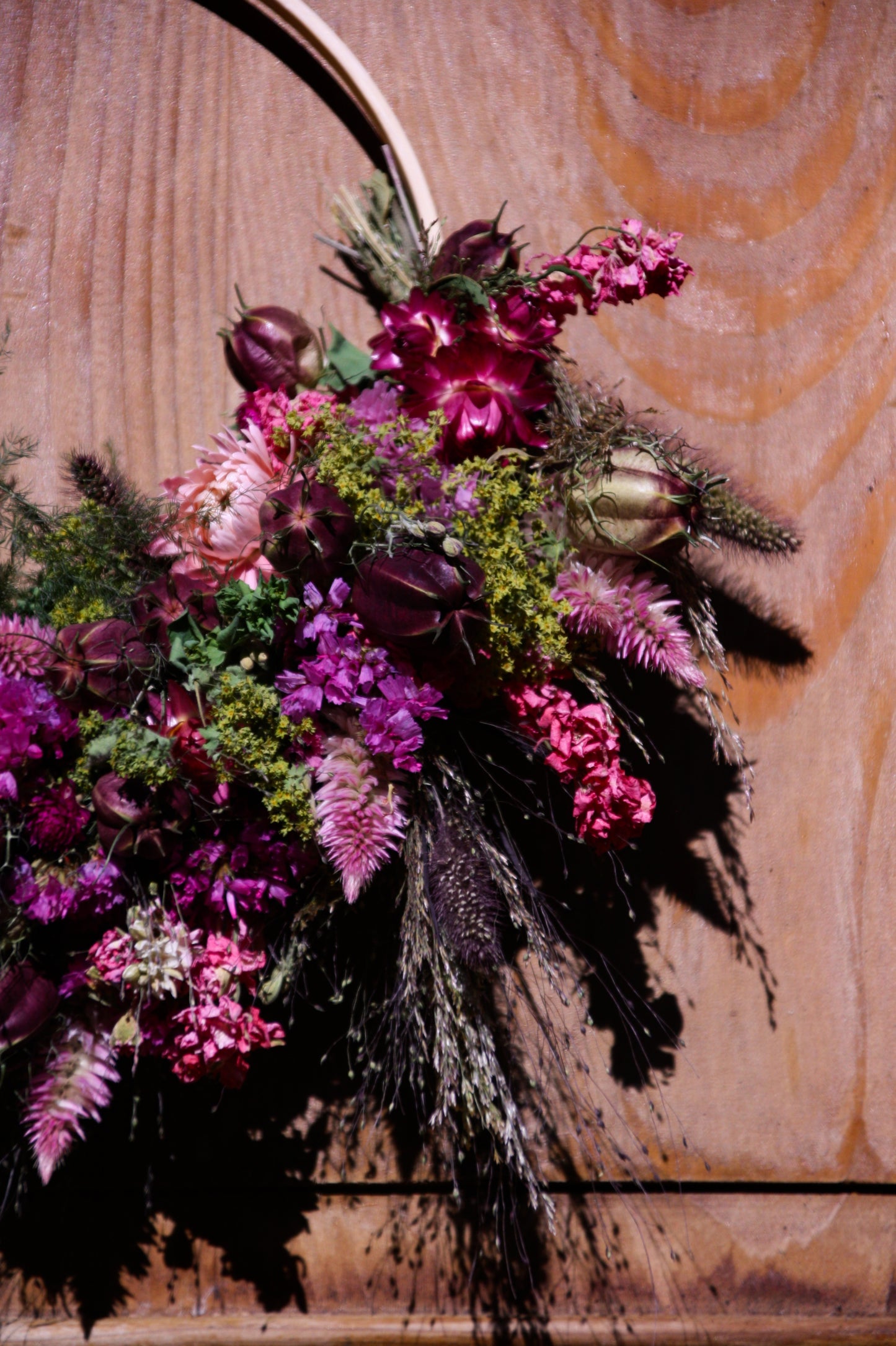 Couronne de fleurs séchées - Solal la vie en rose