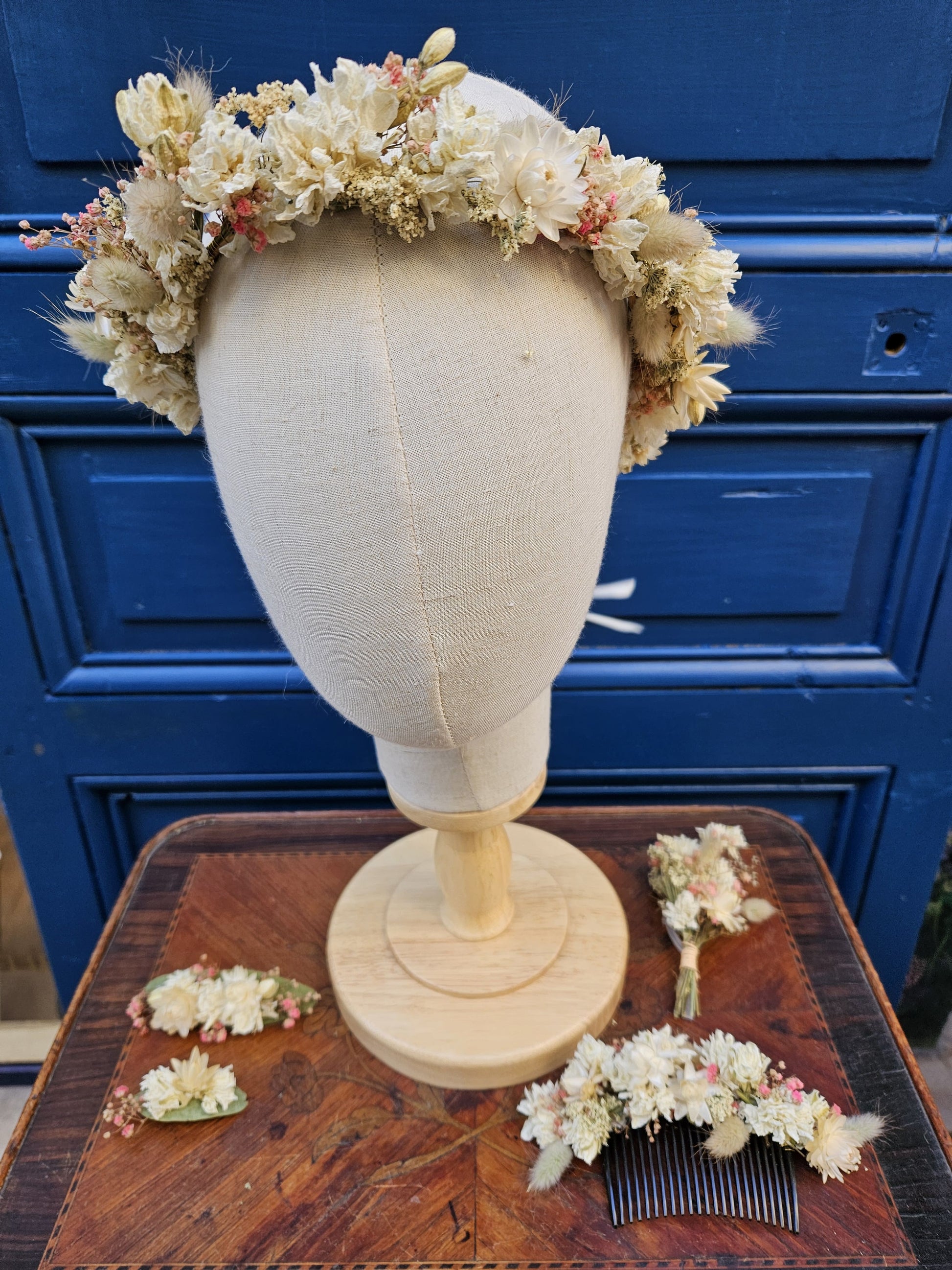 couronne de tête la champètre fleurs séchées