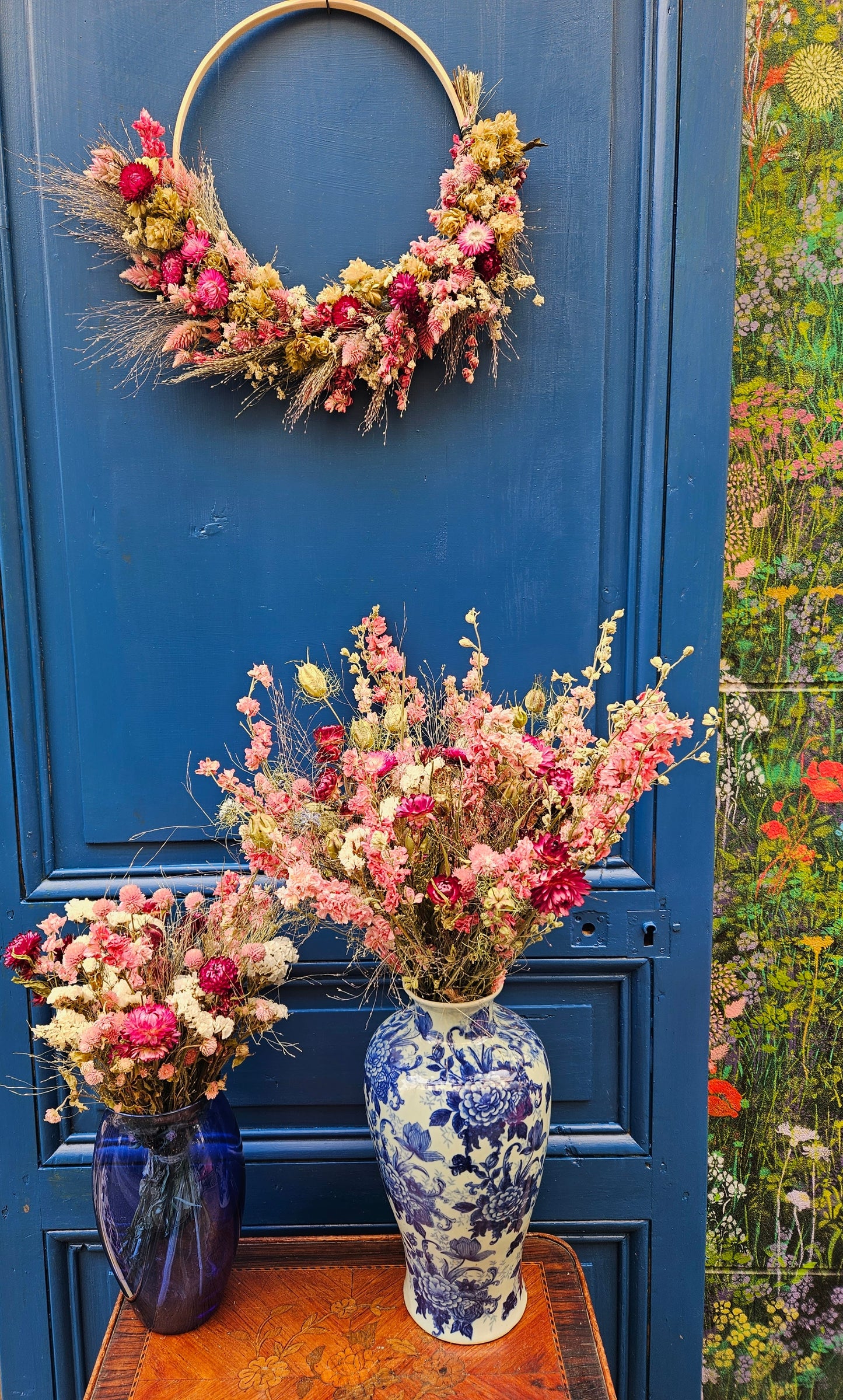 Couronne de fleurs séchées - La Deauvillaise