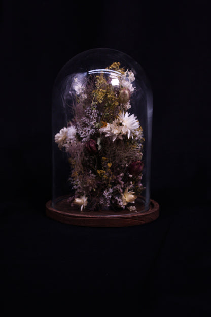 Cloche de fleurs séchées - L'ingénue