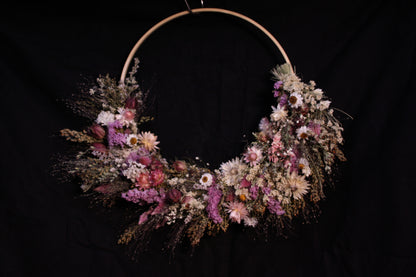 Couronne de fleurs séchées - Manon candide