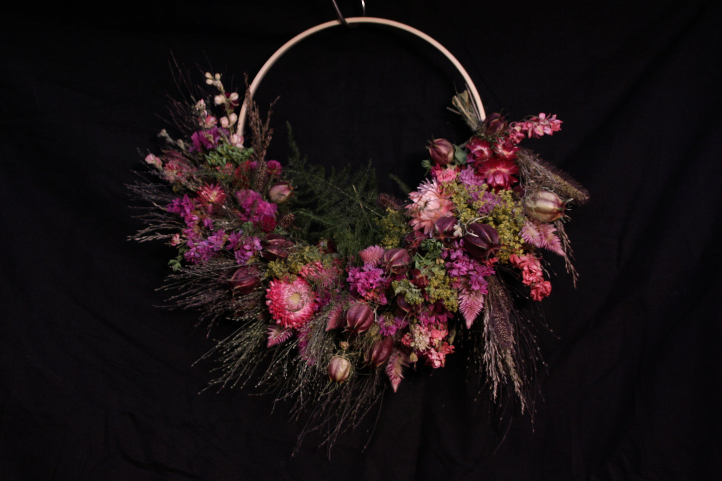 Couronne de fleurs séchées - Solal la vie en rose
