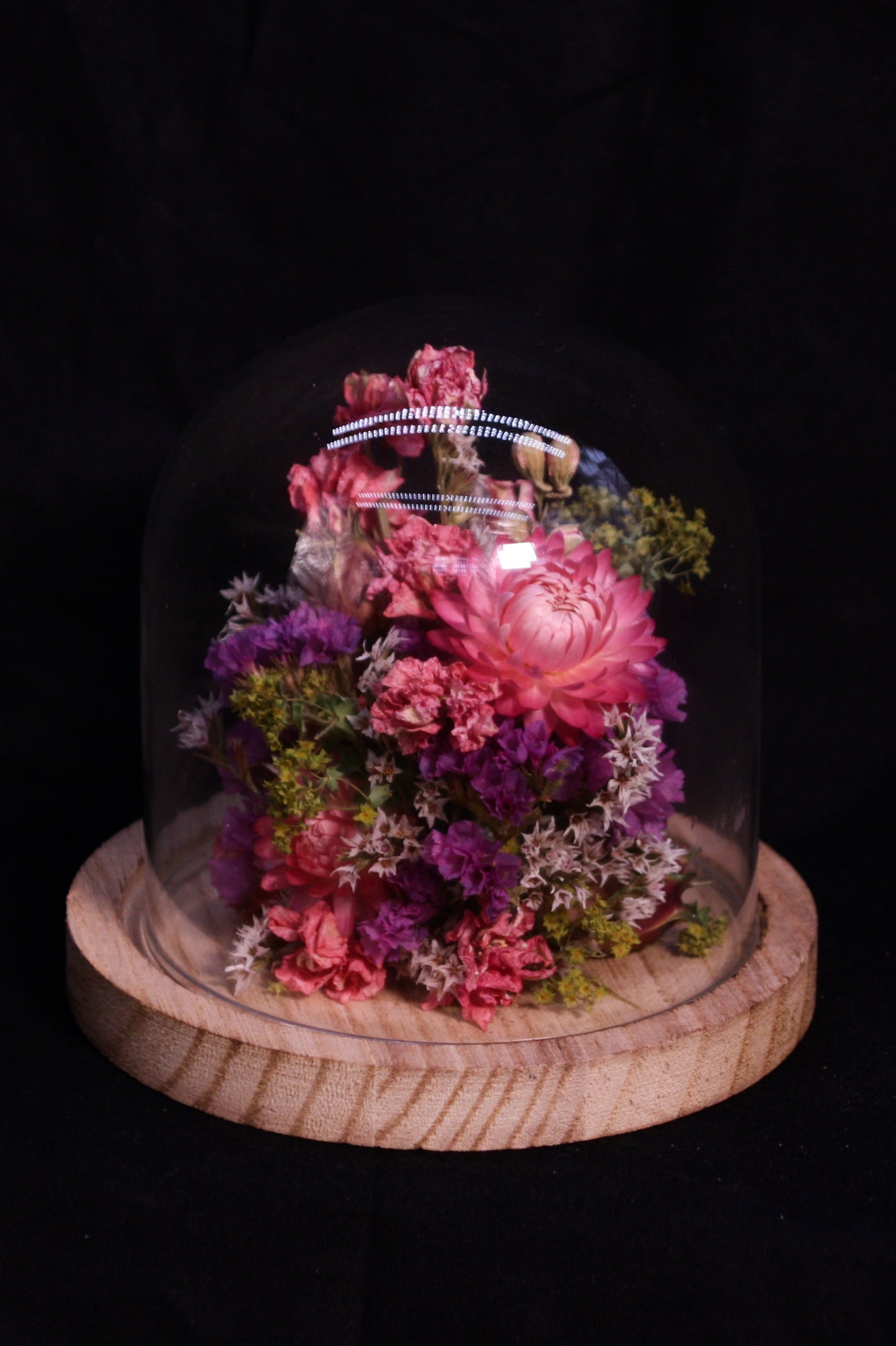 Cloche de fleurs séchées - Solal la vie en rose