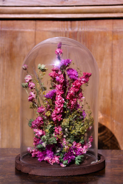 Cloche de fleurs séchées - Solal la vie en rose