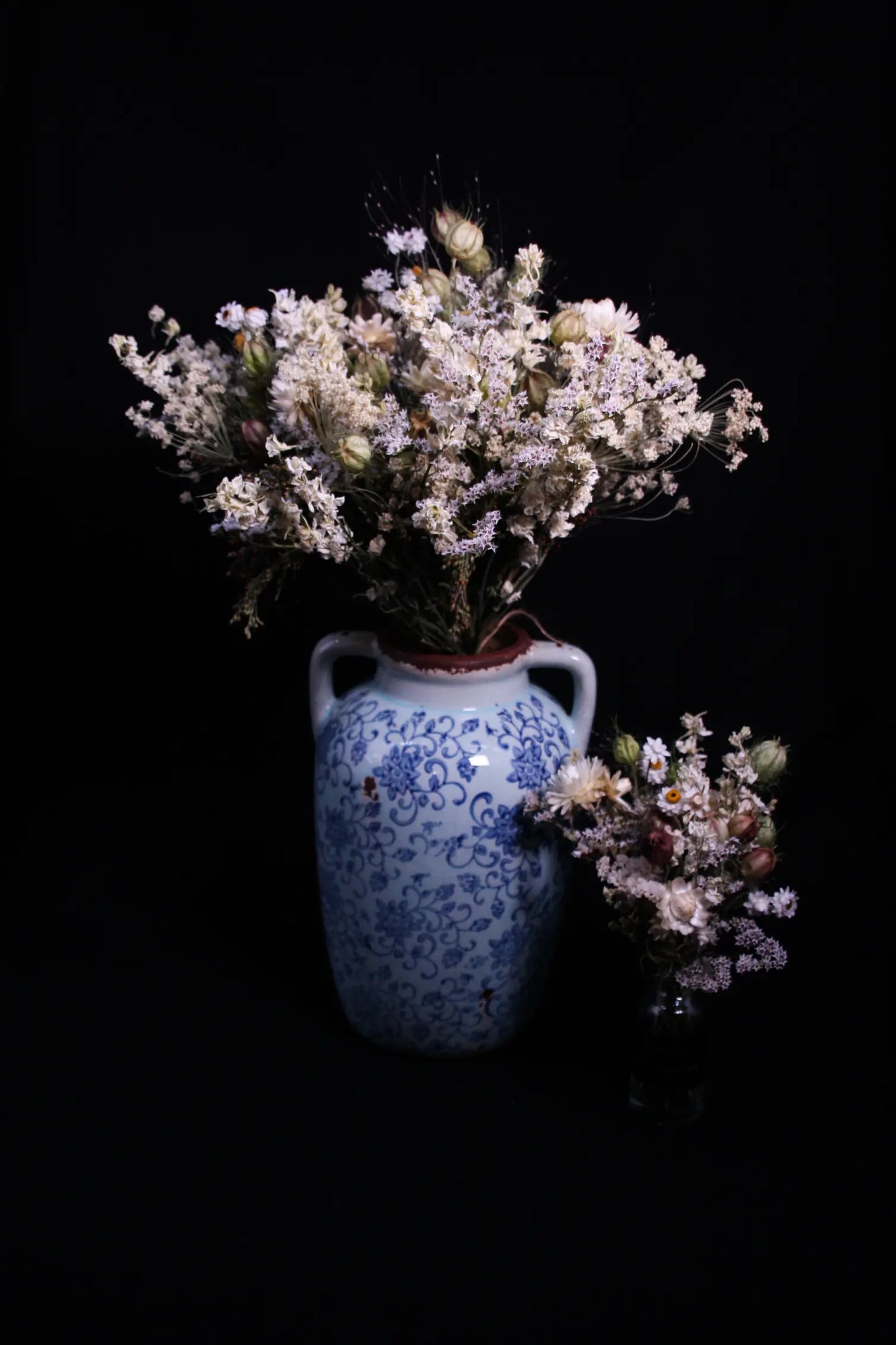 Bouquet de fleurs séchées blanc, bohème pour demoiselle d'honneur