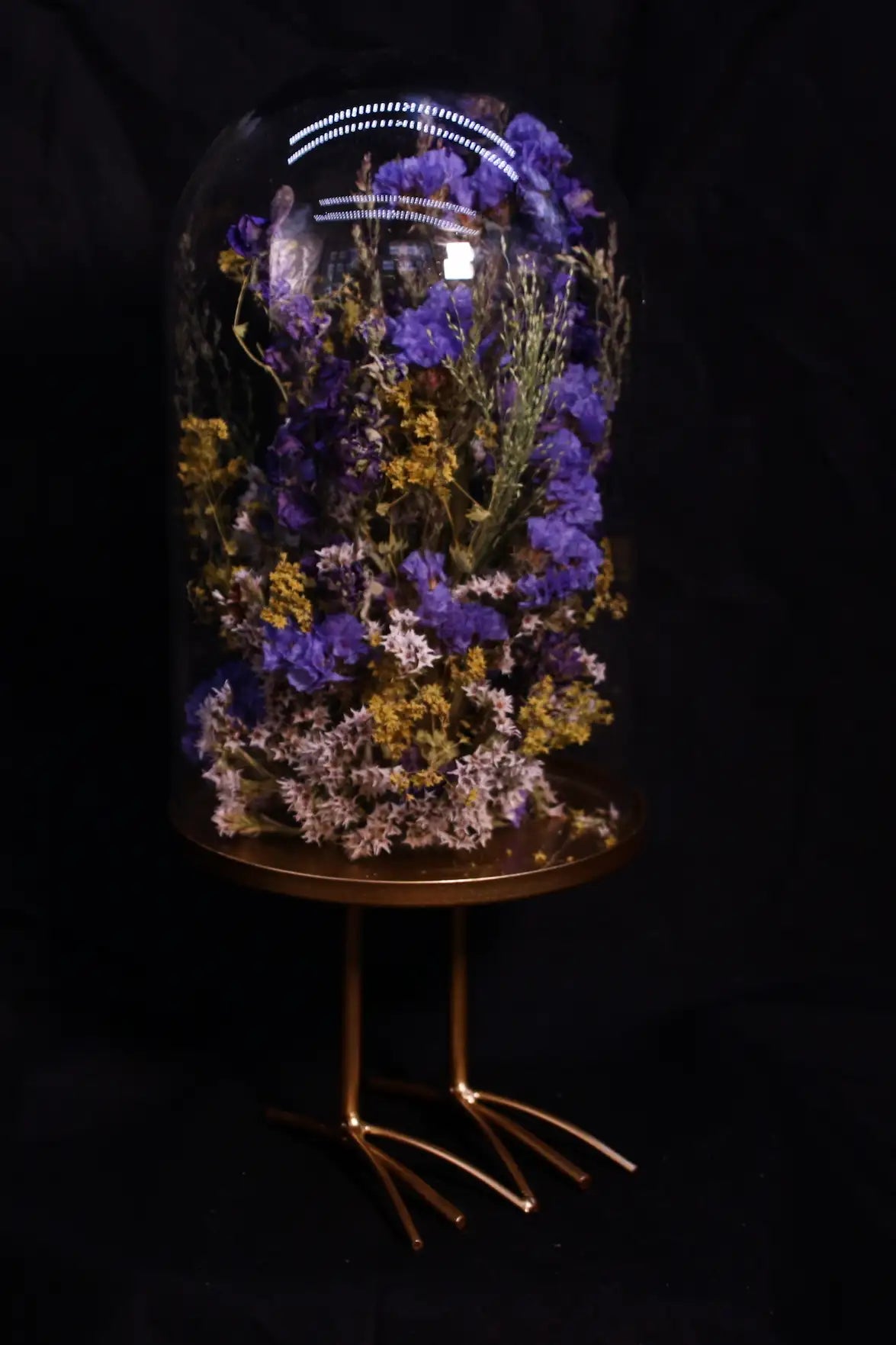 Cadeau d'anniversaire original : cloche artisanale remplie de fleurs séchées naturelles.