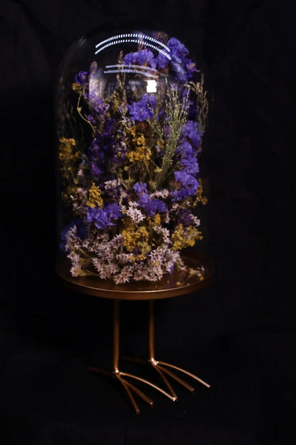 Cadeau d'anniversaire original : cloche artisanale remplie de fleurs séchées naturelles.