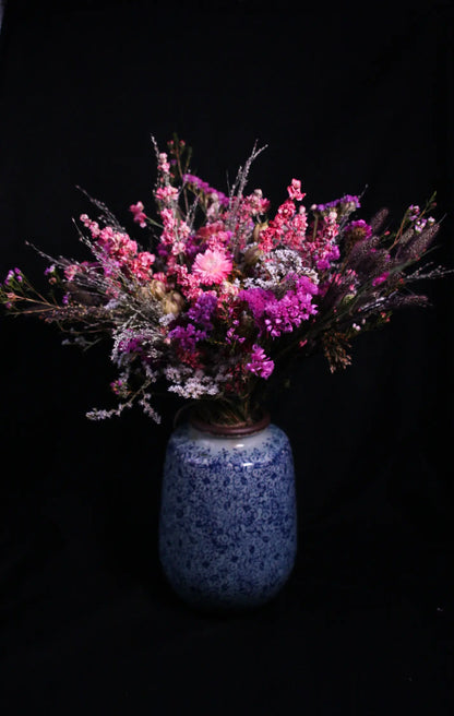 Idée cadeau dynamique pour femme : petit bouquet de fleurs sechees vives