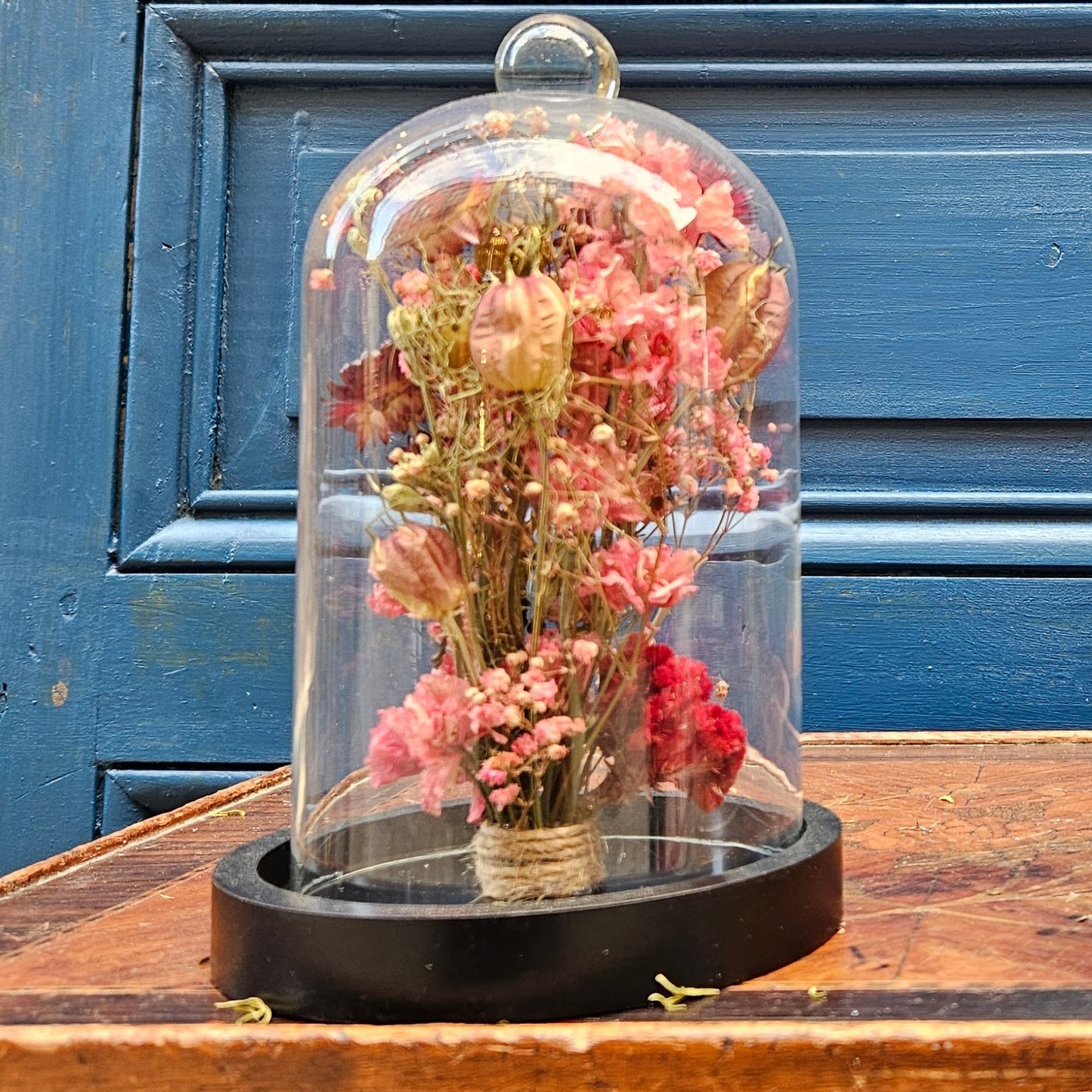 Cloche de fleurs séchées - L'amour