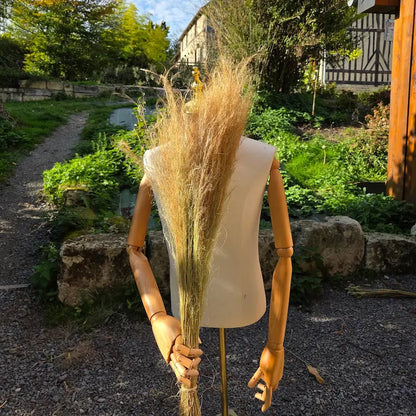 Calibrage précis des tiges de cheveux d'ange séchés, garantissant une utilisation optimale pour le tressage floral.